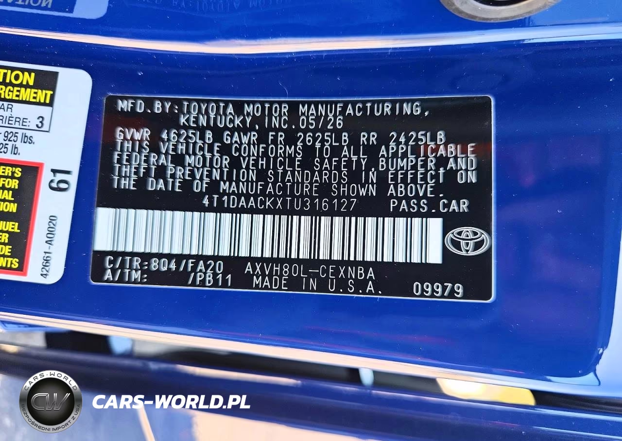 2026 Toyota Camry Le VIN:4T1DAACKXTU316127 - 13