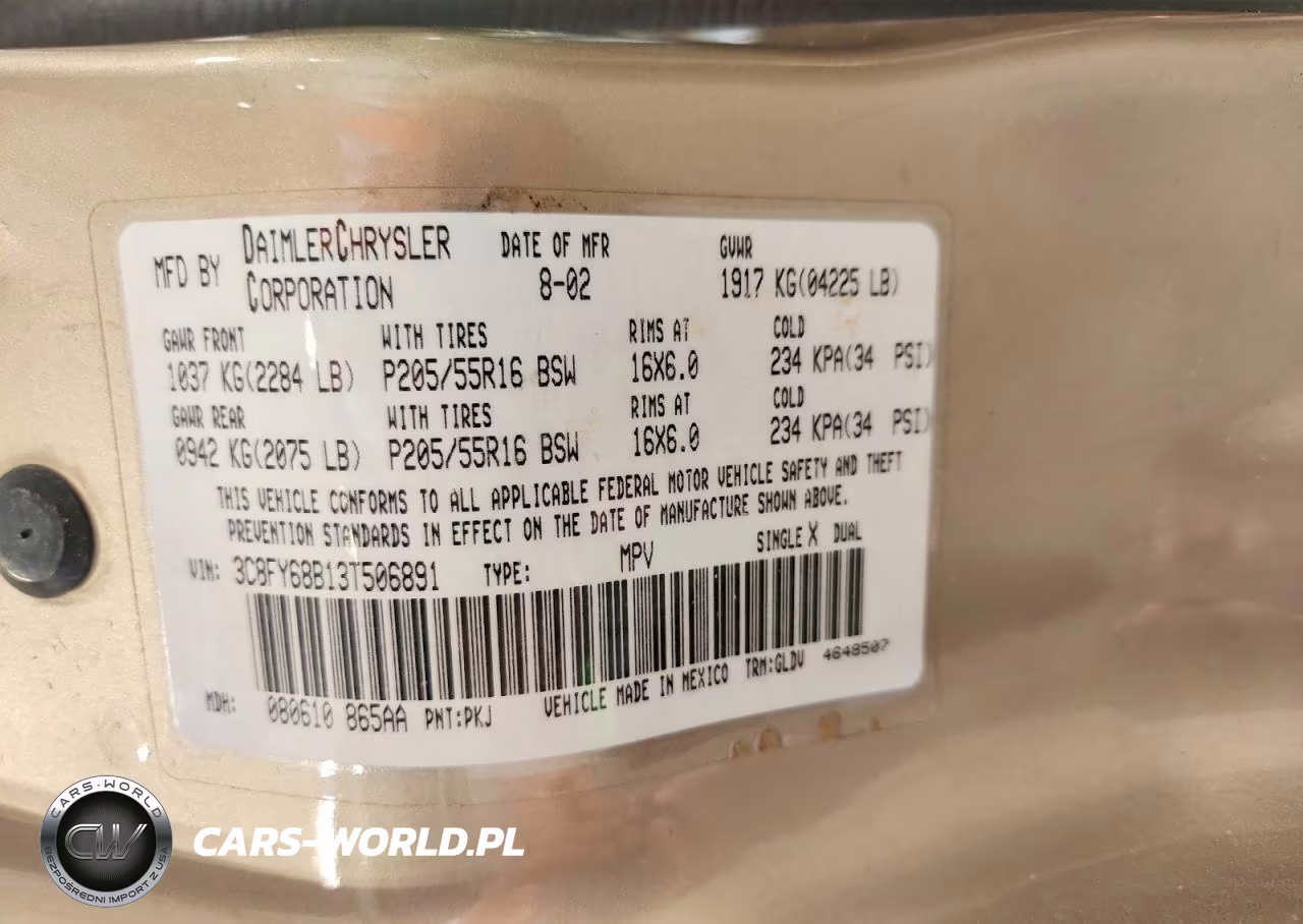 2003 Chrysler Pt Cruiser Limited VIN:3C8FY68B13T506891 - 12