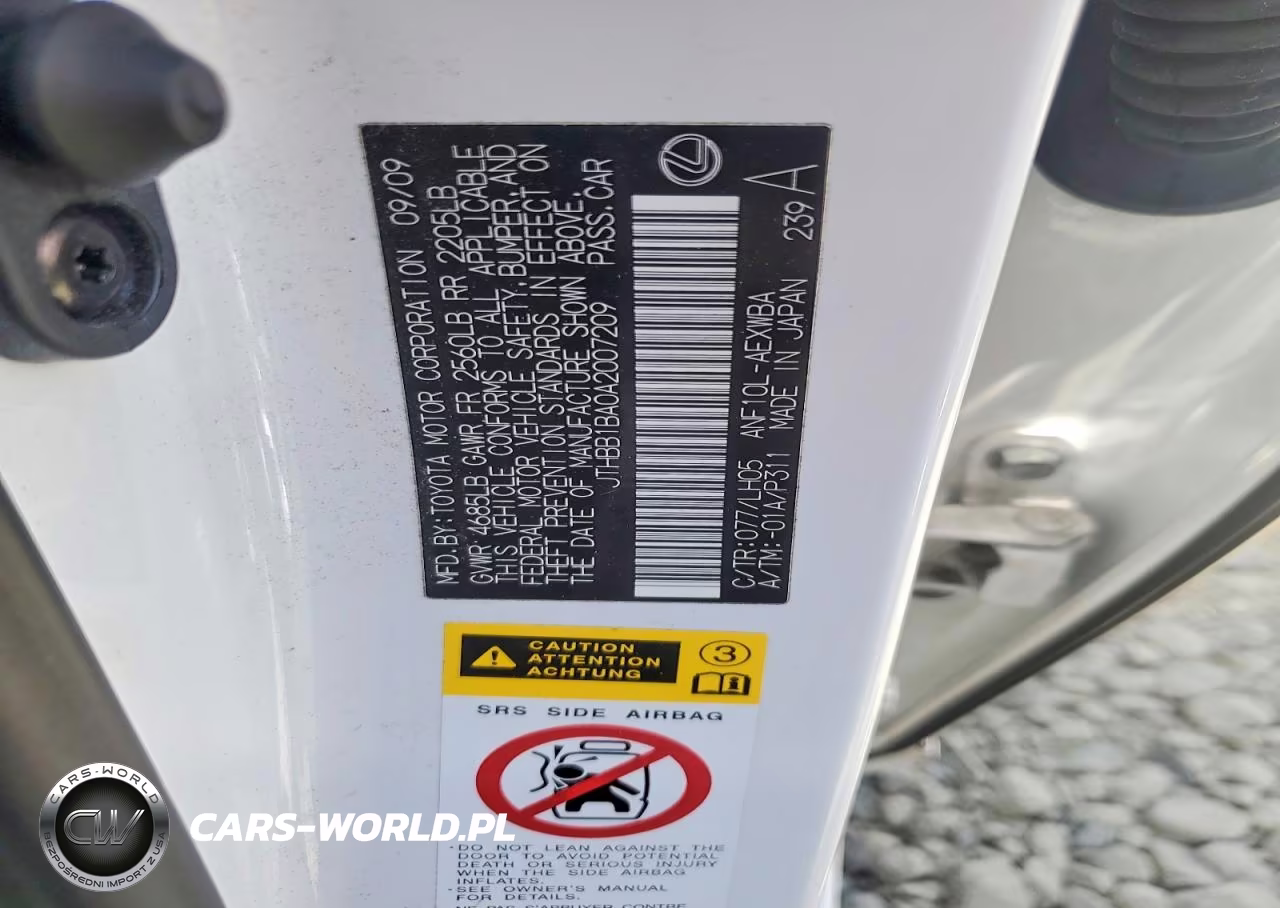 2010 Lexus Hs 250H VIN:JTHBB1BA0A2007209 - 12