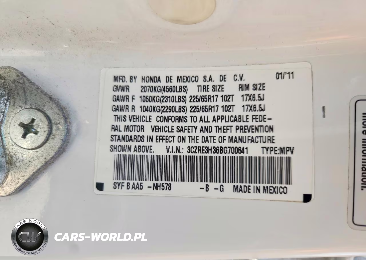 2011 Honda Cr-V Lx VIN:3CZRE3H36BG700641 - 13