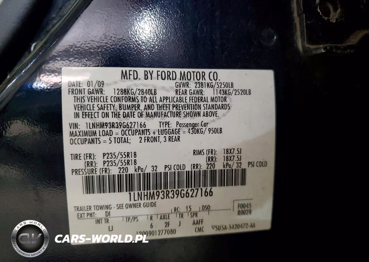 2009 Lincoln Mks VIN:1LNHM93R39G627166 - 12