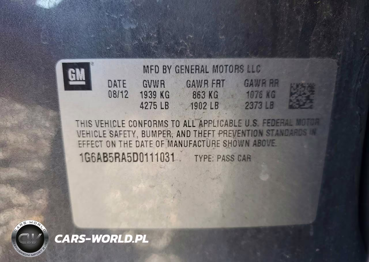 2013 Cadillac Ats Luxury VIN:1G6AB5RA5D0111031 - 13