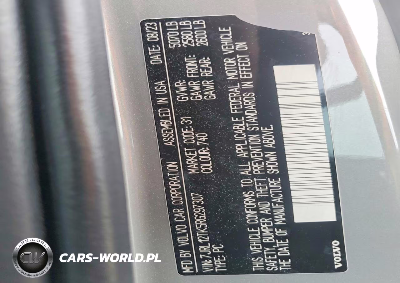 2024 Volvo S60 Core VIN:7JRL12TK5RG297307 - 13
