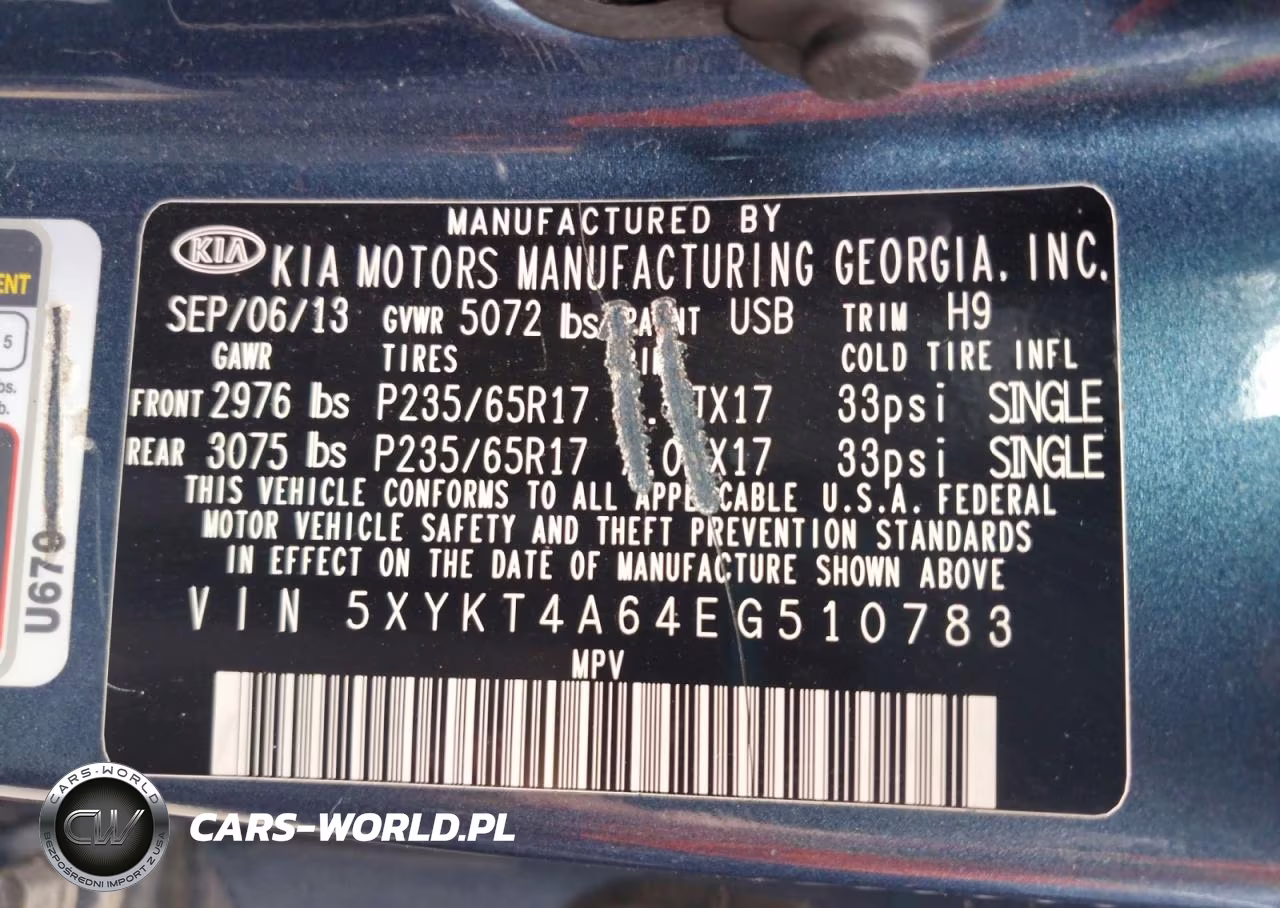 2014 Kia Sorento Lx VIN:5XYKT4A64EG510783 - 13