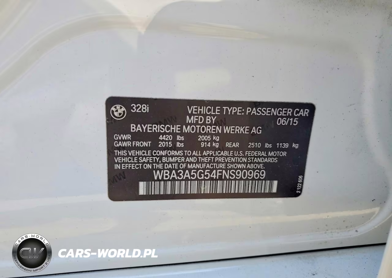2015 BMW 328 I VIN:WBA3A5G54FNS90969 - 13