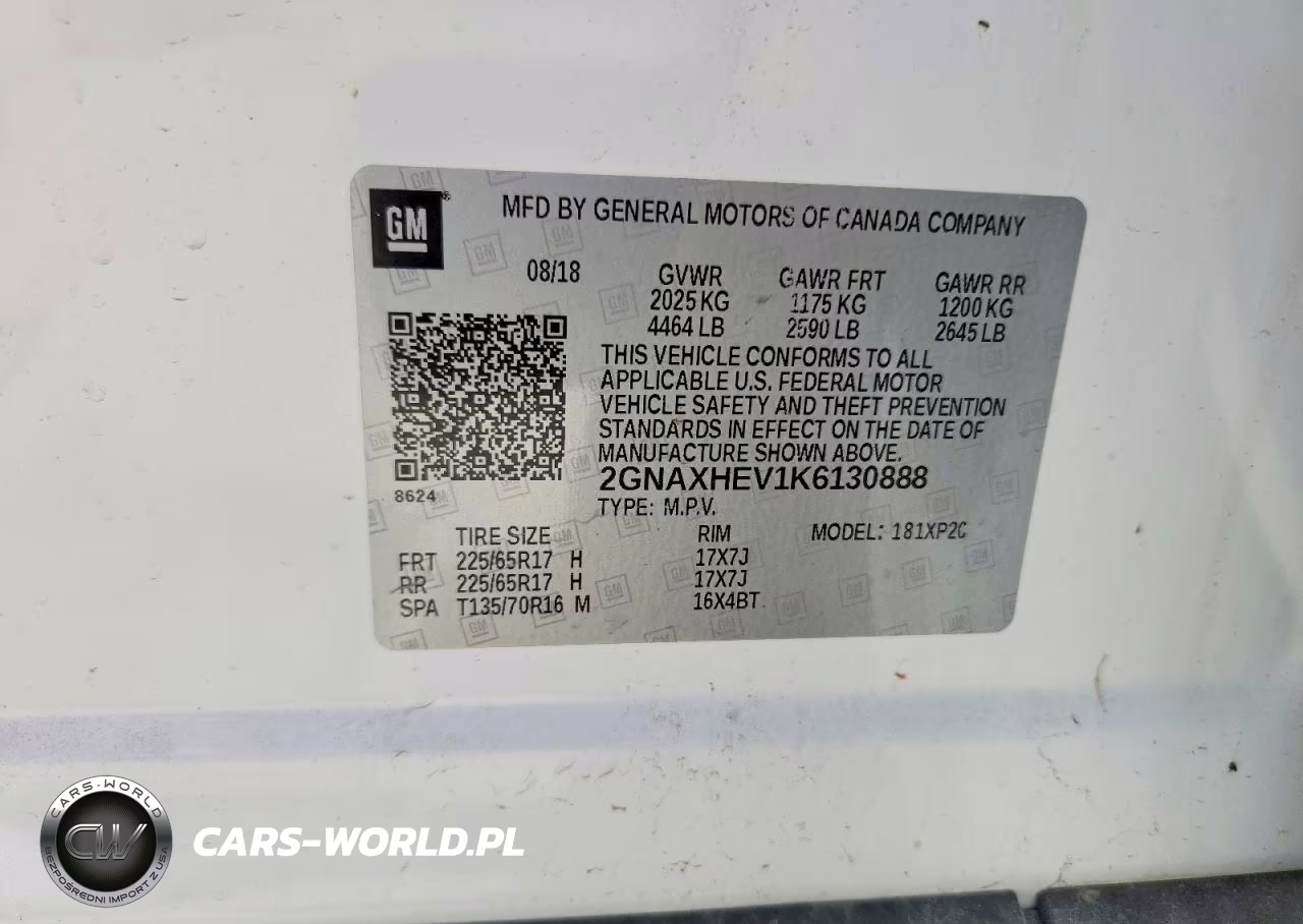 2019 Chevrolet Equinox Ls VIN:2GNAXHEV1K6130888 - 12
