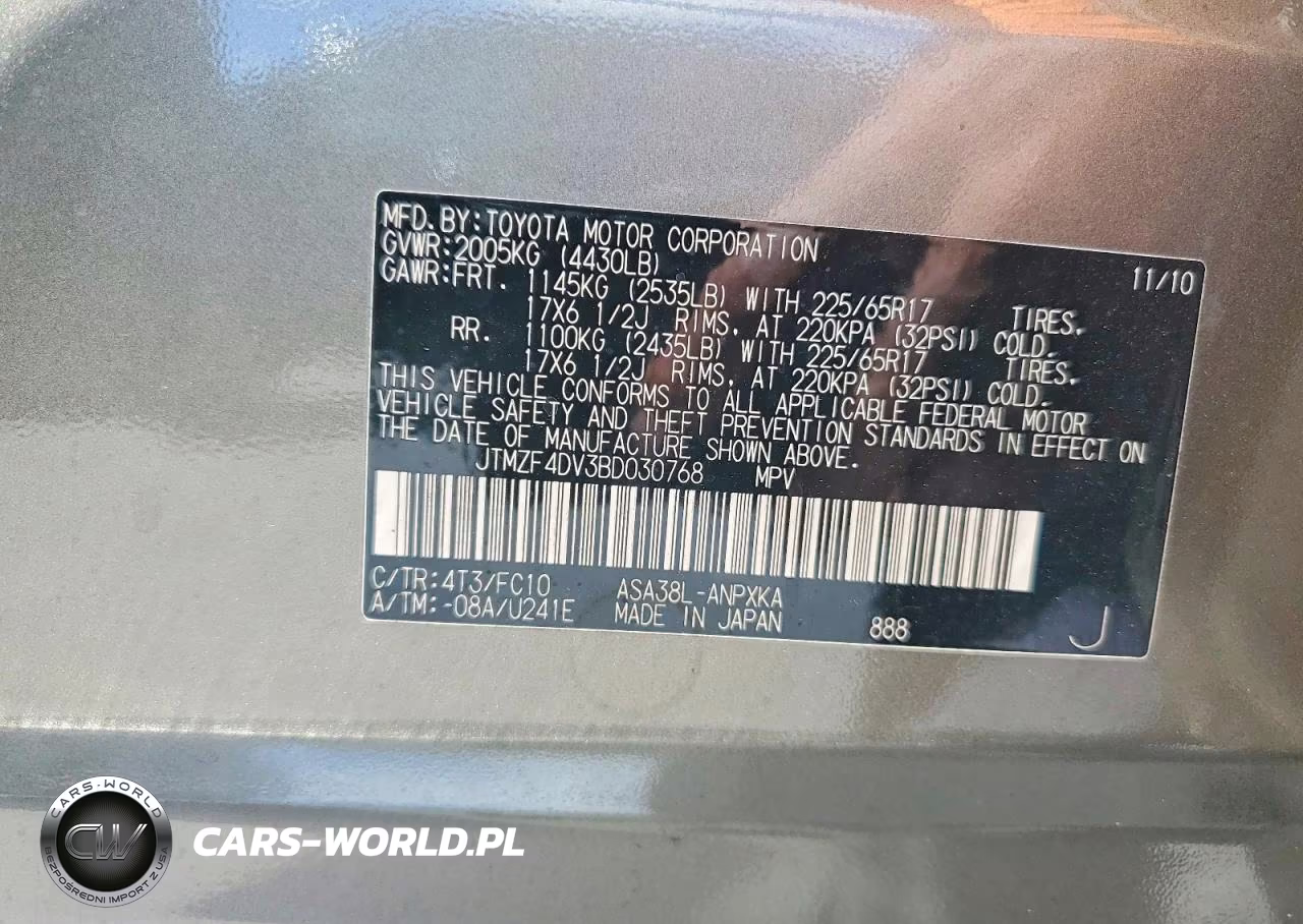 2011 Toyota Rav4 Base VIN:JTMZF4DV3BD030768 - 13