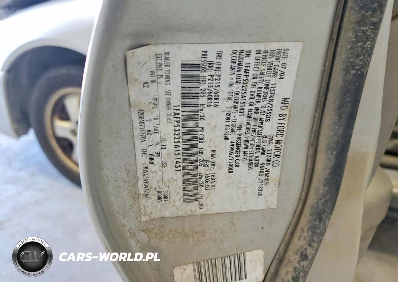2005 Ford Taurus Se VIN:1FAFP53225A151431 - 12