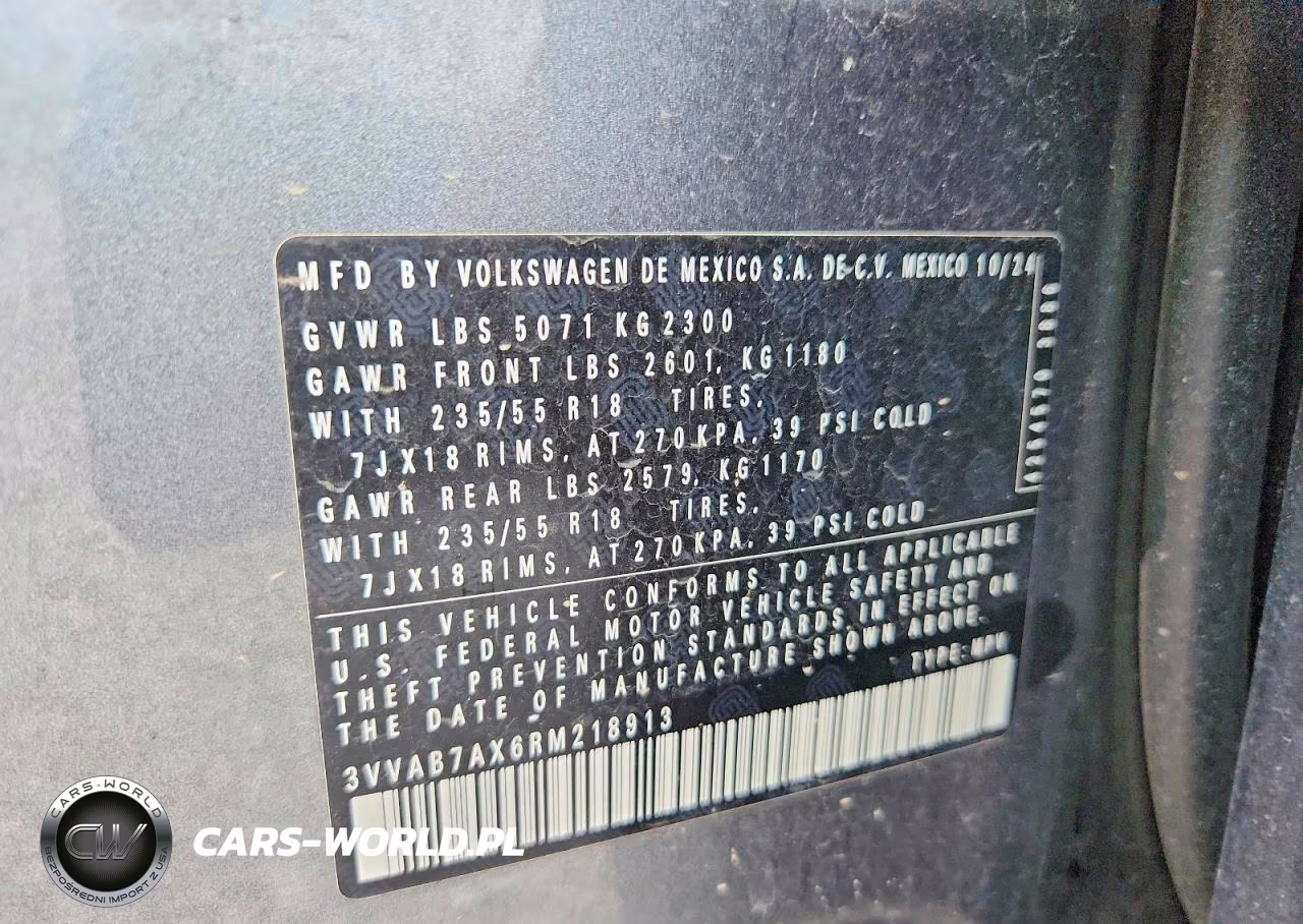 2024 Volkswagen Tiguan Wolfsburg VIN:3VVAB7AX6RM218913 - 13