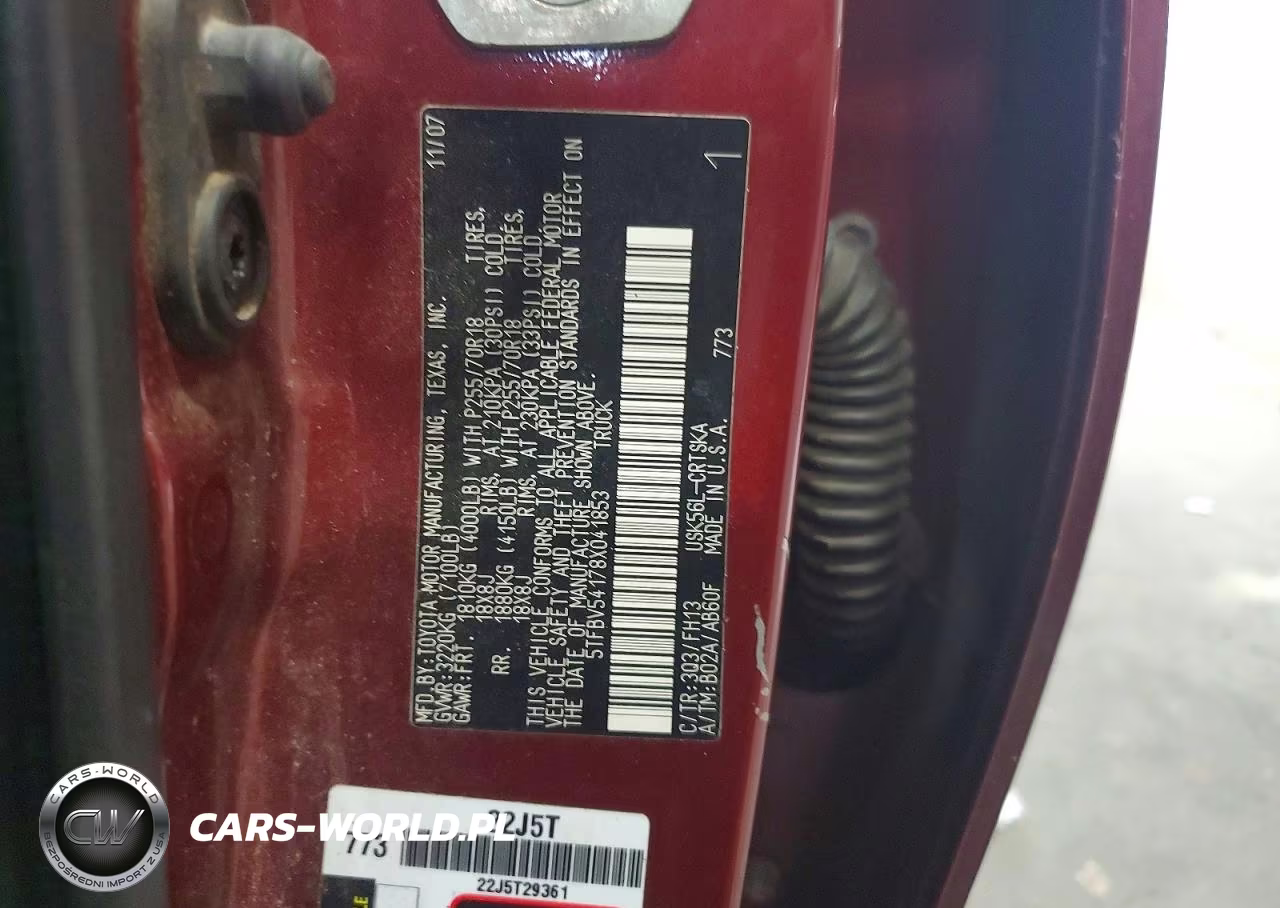 2008 Toyota Tundra Grade VIN:5TFBV54178X041853 - 12