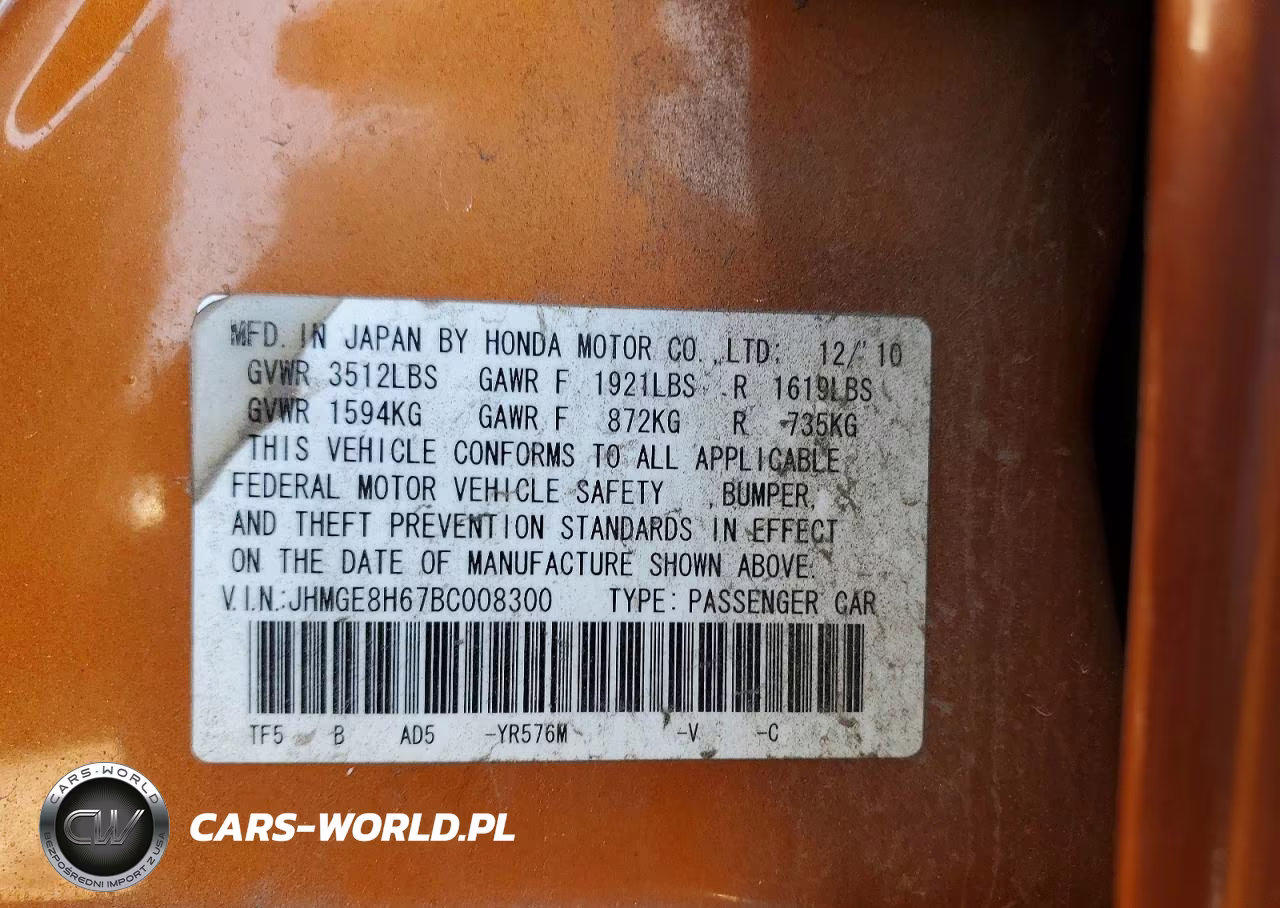 2011 Honda Fit Sport VIN:JHMGE8H67BC008300 - 13