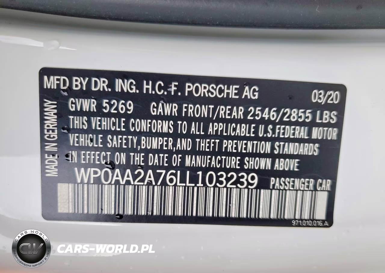 2020 Porsche Panamera Base VIN:WP0AA2A76LL103239 - 13