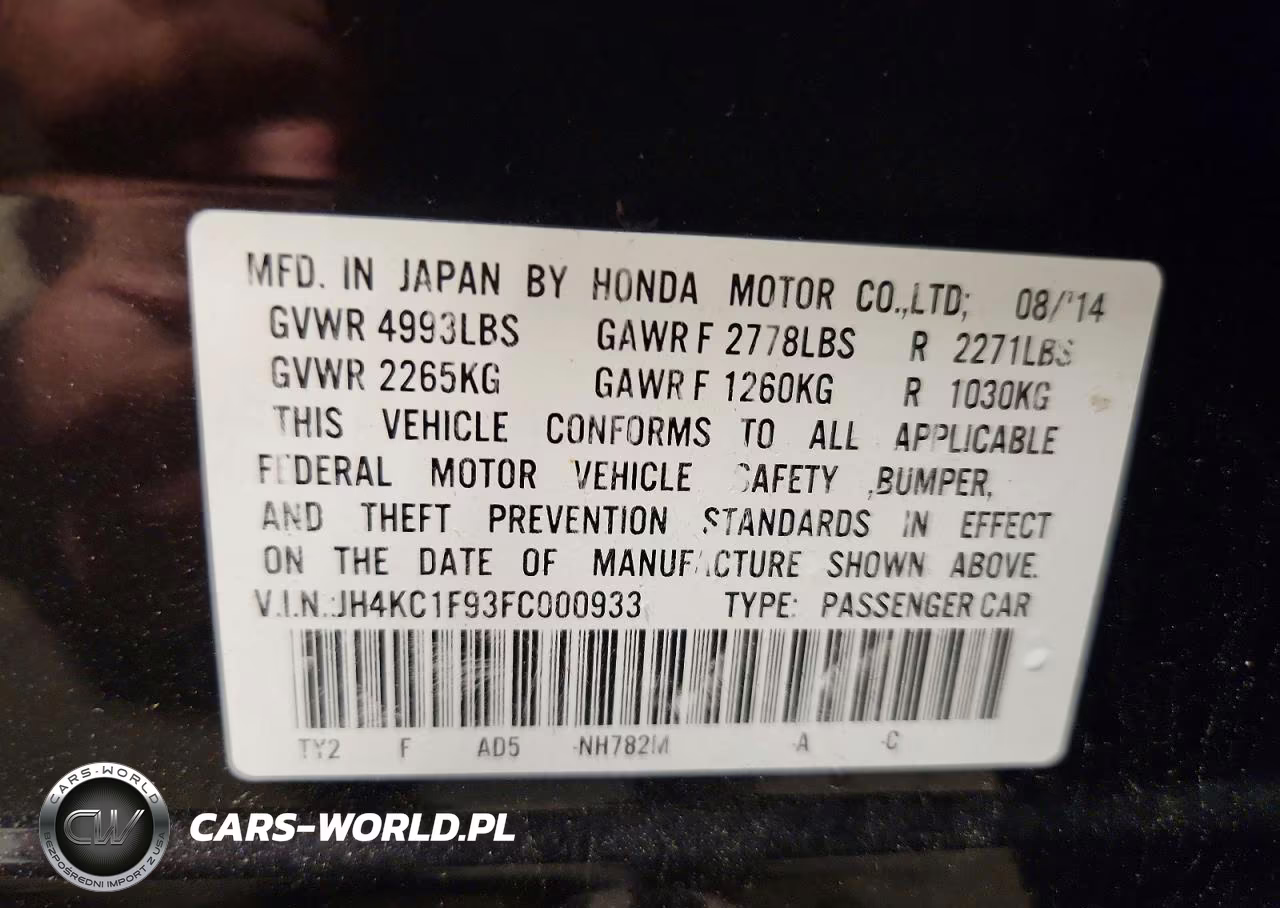 2015 Acura Rlx Advance VIN:JH4KC1F93FC000933 - 12