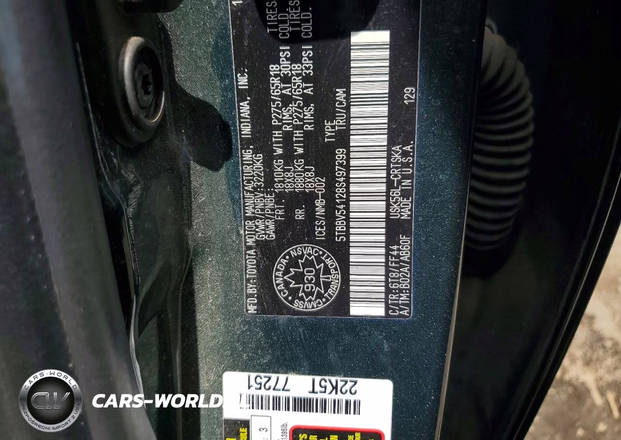 2008 Toyota Tundra Grade VIN:5TBBV54128S497399 - 12