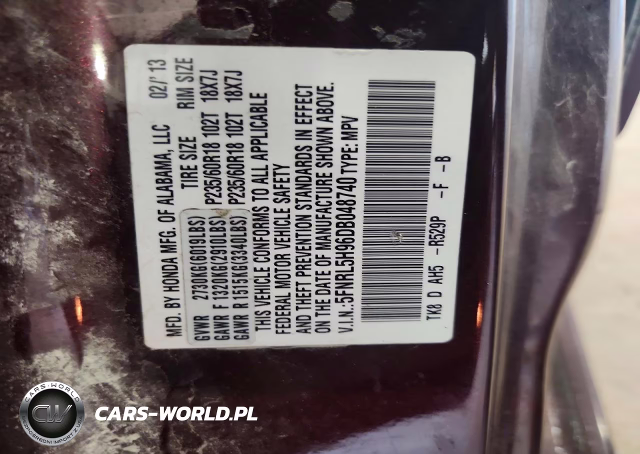 2013 Honda Odyssey Touring VIN:5FNRL5H96DB048740 - 13