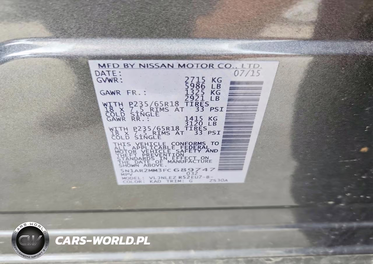 2015 Nissan Pathfinder Sv VIN:5N1AR2MM3FC689747 - 13