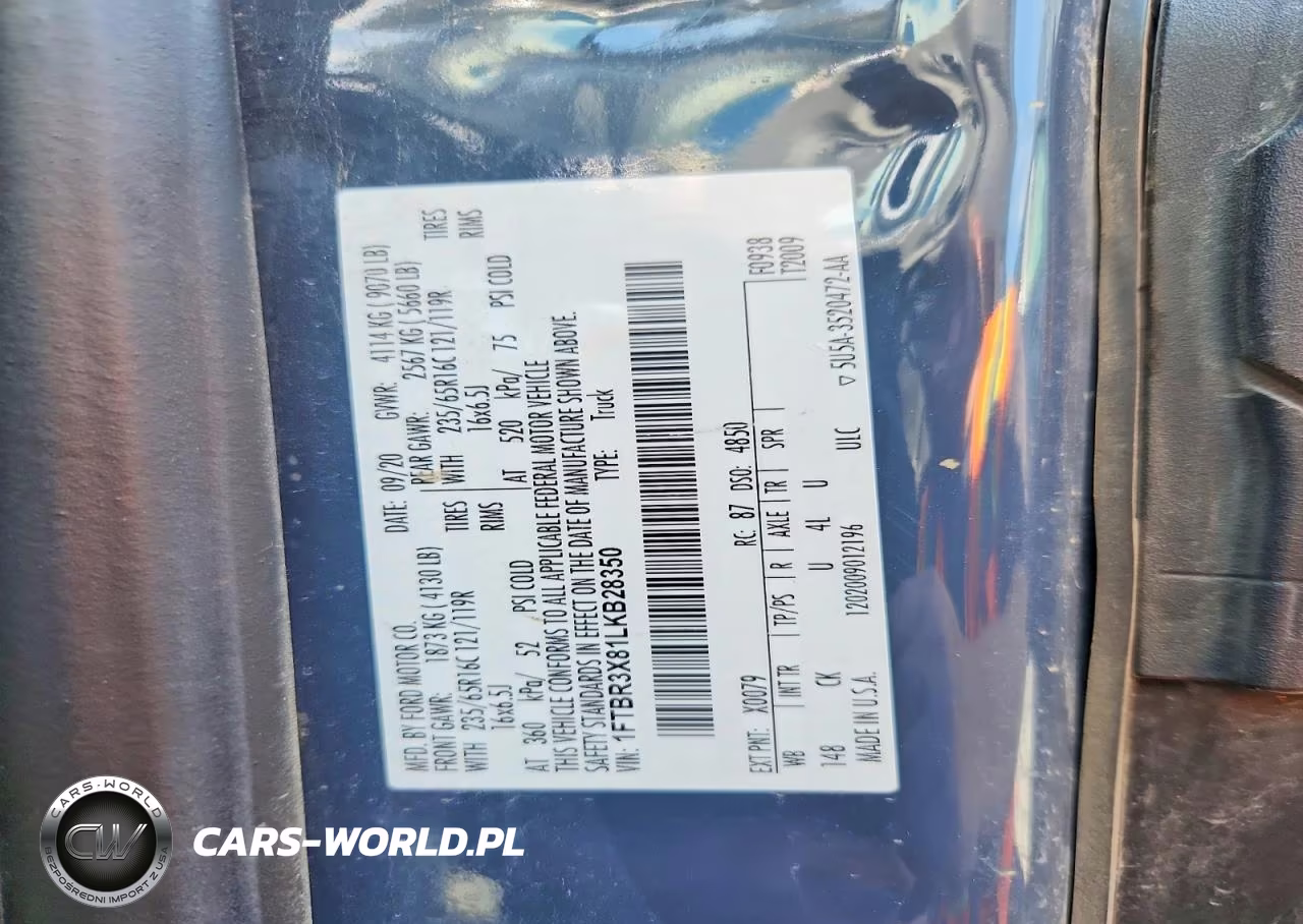 2020 Ford Transit T-250 VIN:1FTBR3X81LKB28350 - 13