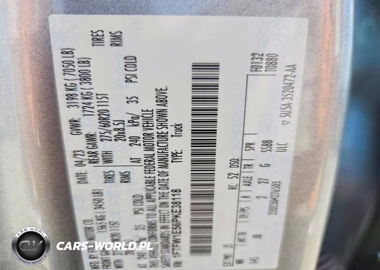 2023 Ford F150 Supercrew VIN:1FTFW1E56PKE38118 - 12
