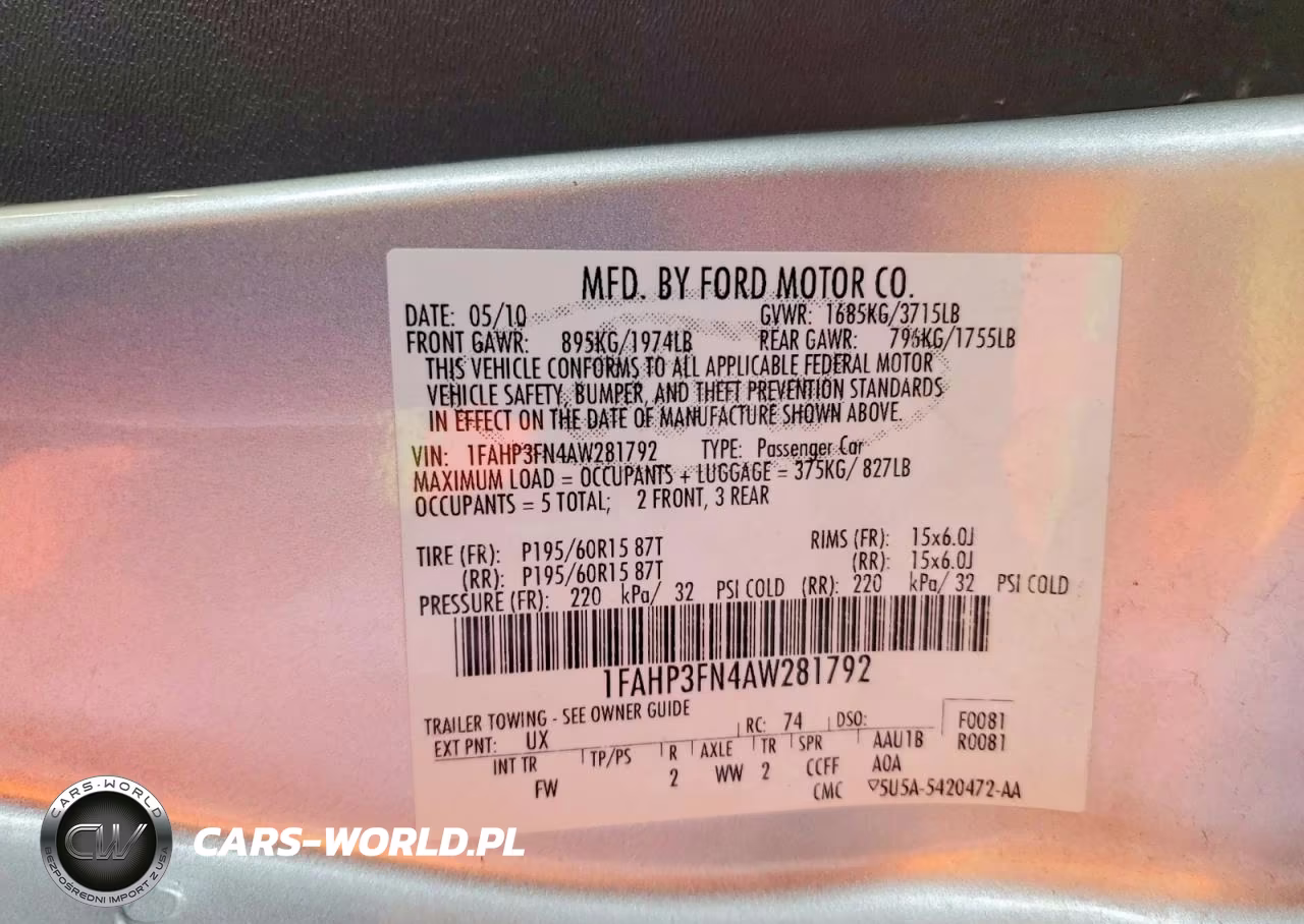 2010 Ford Focus Se VIN:1FAHP3FN4AW281792 - 12