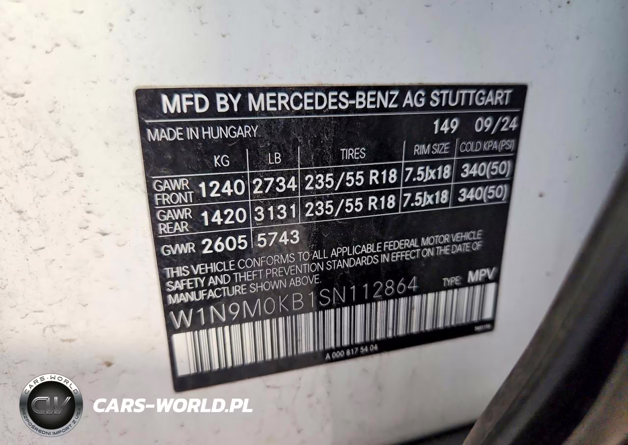 2025 Mercedes-Benz Eqb 300 4Matic VIN:W1N9M0KB1SN112864 - 14