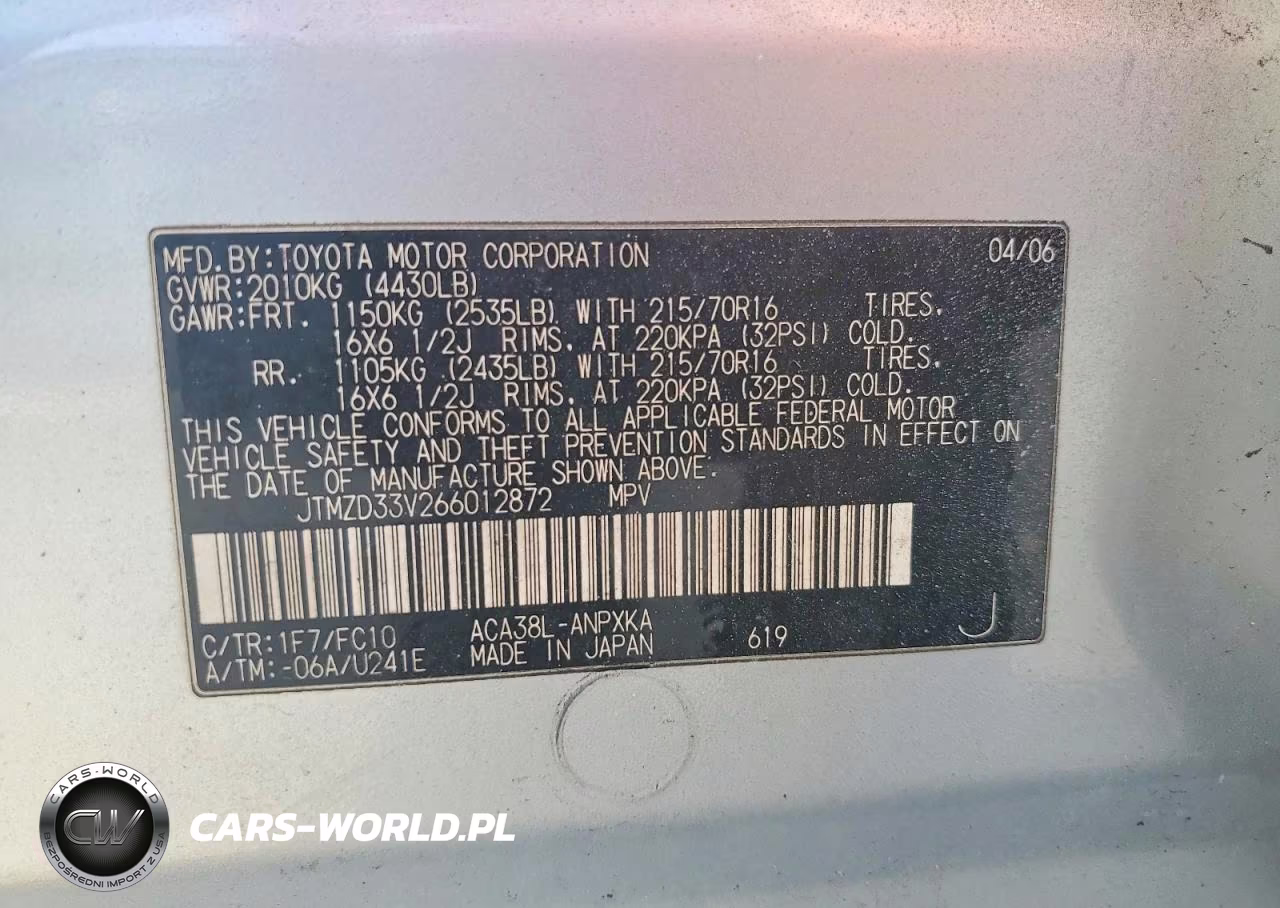 2006 Toyota Rav4 Base VIN:JTMZD33V266012872 - 13