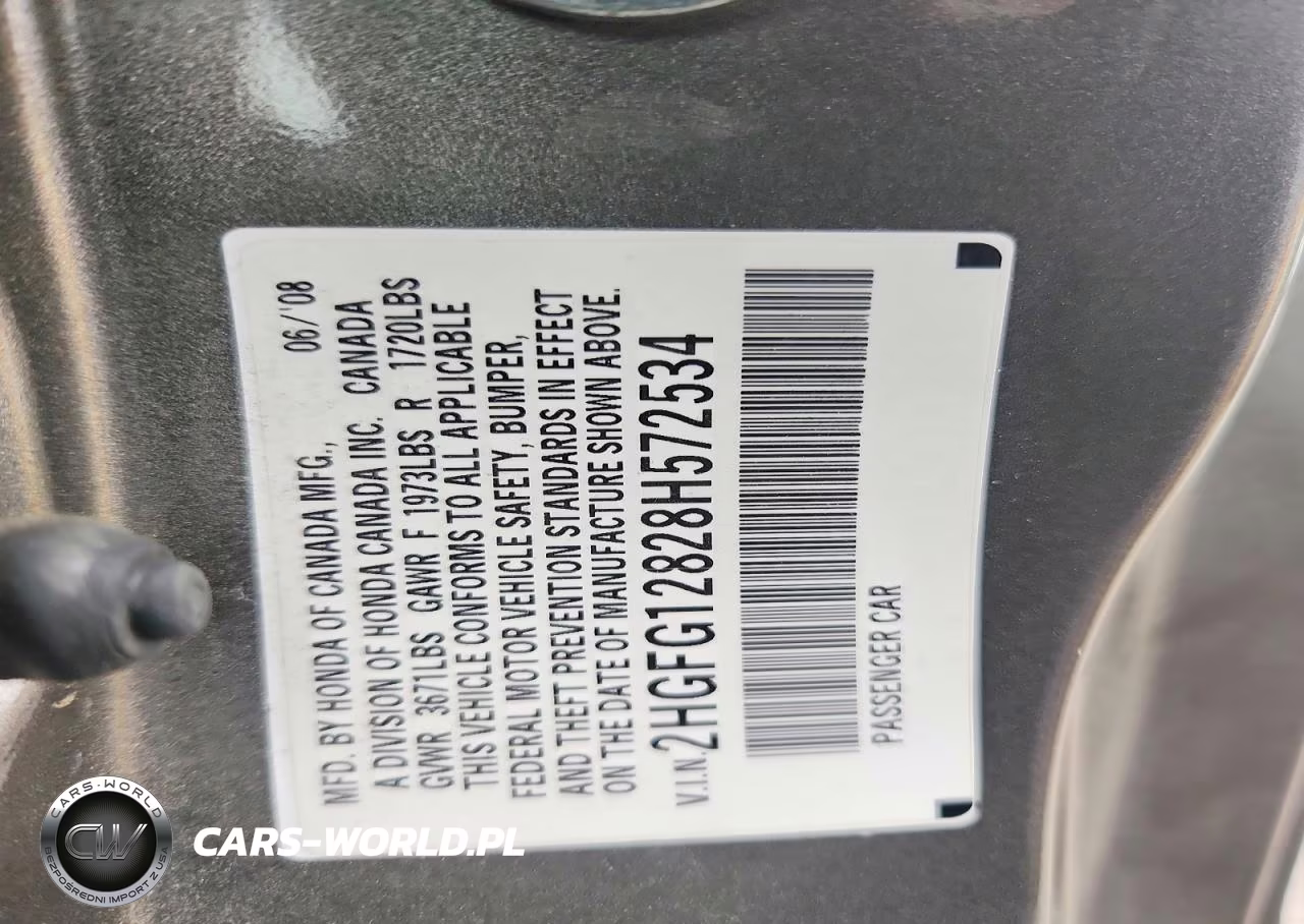 2008 Honda Civic Ex VIN:2HGFG12828H572534 - 12