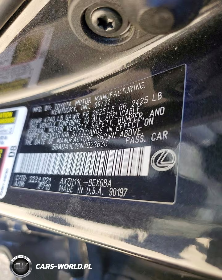 2022 Lexus Es 300H Base VIN:58ADA1C18NU023636 - 12