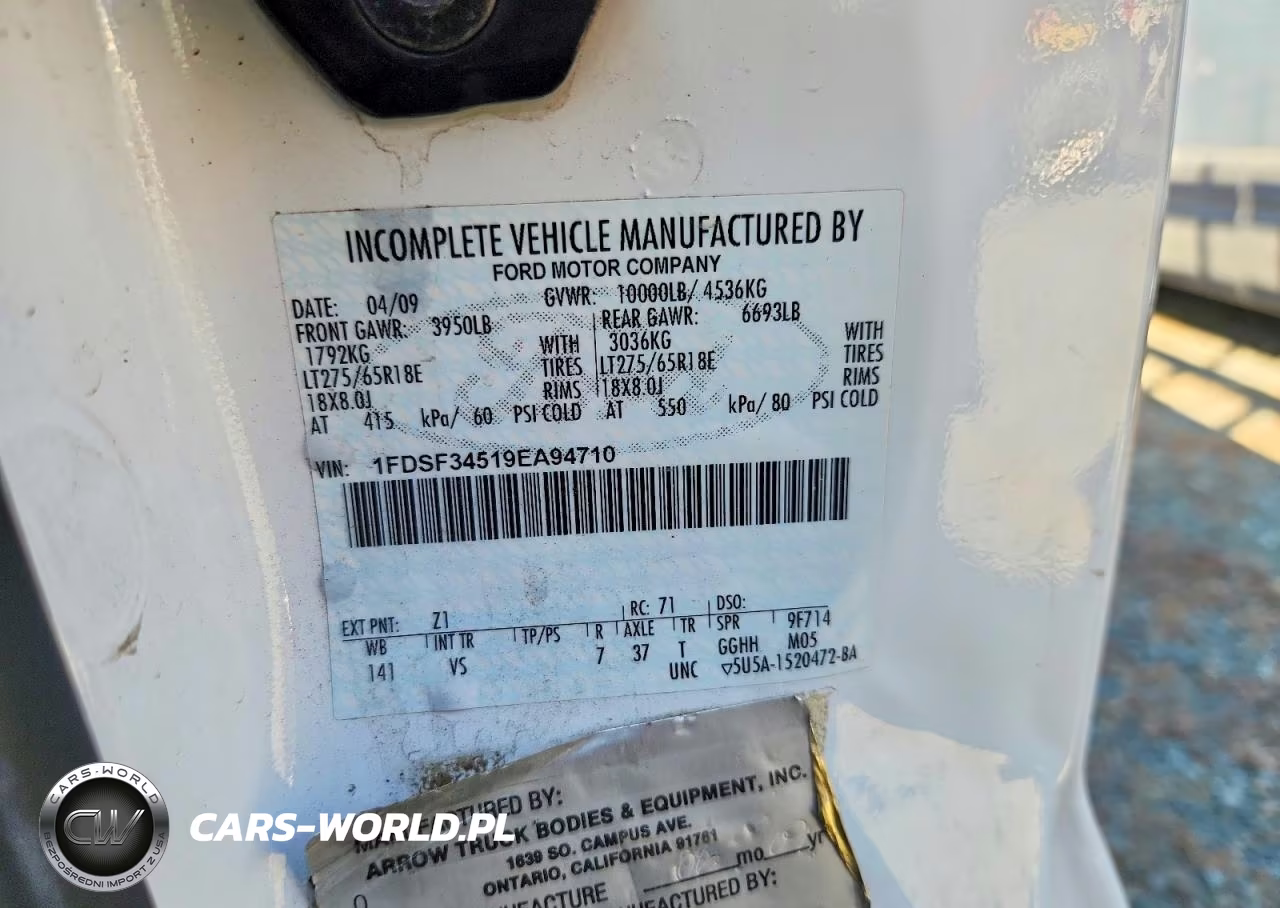 2009 Ford F350 Super Duty VIN:1FDSF34519EA94710 - 10