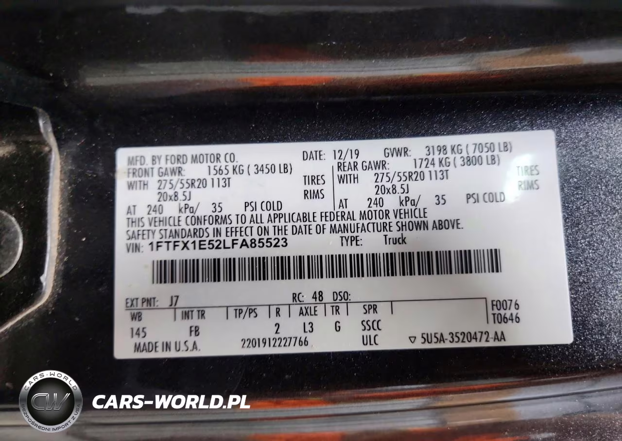 2020 Ford F150 Super Cab VIN:1FTFX1E52LFA85523 - 12