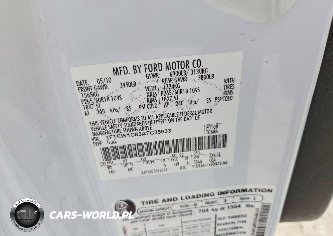2010 Ford F150 Supercrew VIN:1FTEW1C83AFC35633 - 12