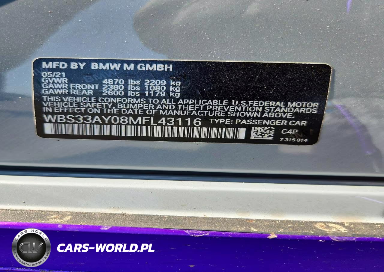 2021 BMW M3 Competition VIN:WBS33AY08MFL43116 - 13