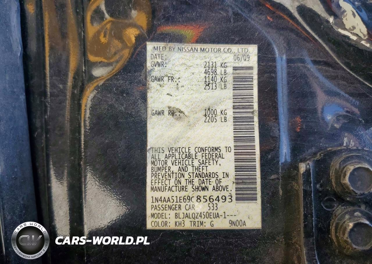 2009 NISSAN MAXIMA S VIN:1N4AA51E69C856493 - 12