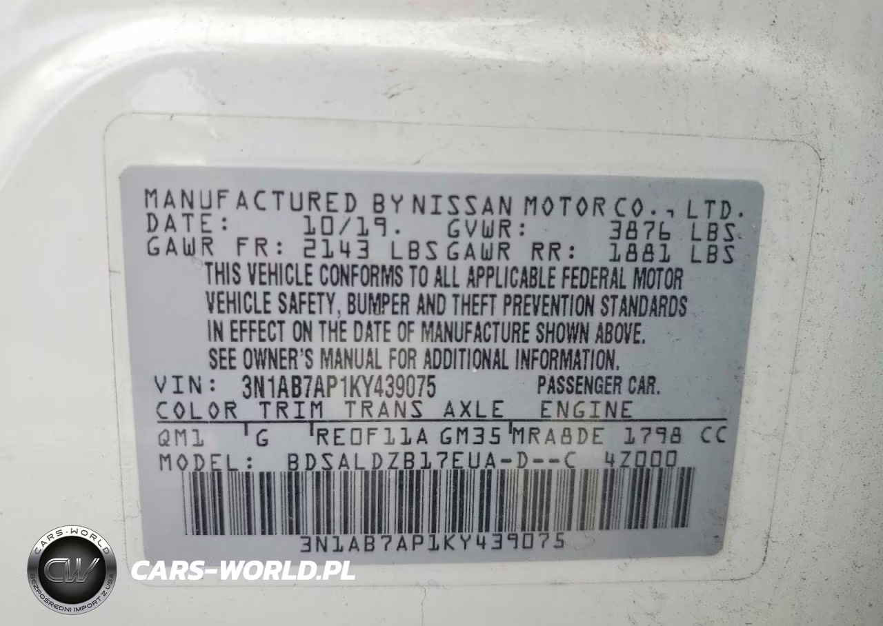 2019 Nissan Sentra Sv VIN:3N1AB7AP1KY439075 - 12