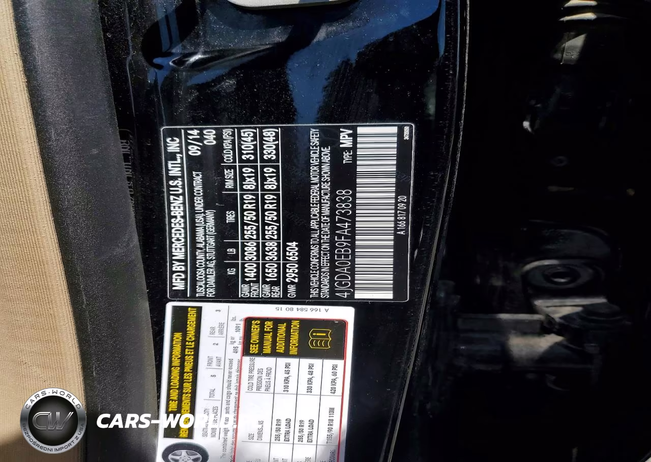 2015 Mercedes-Benz Ml 250 Bluetec VIN:4JGDA0EB9FA473838 - 13