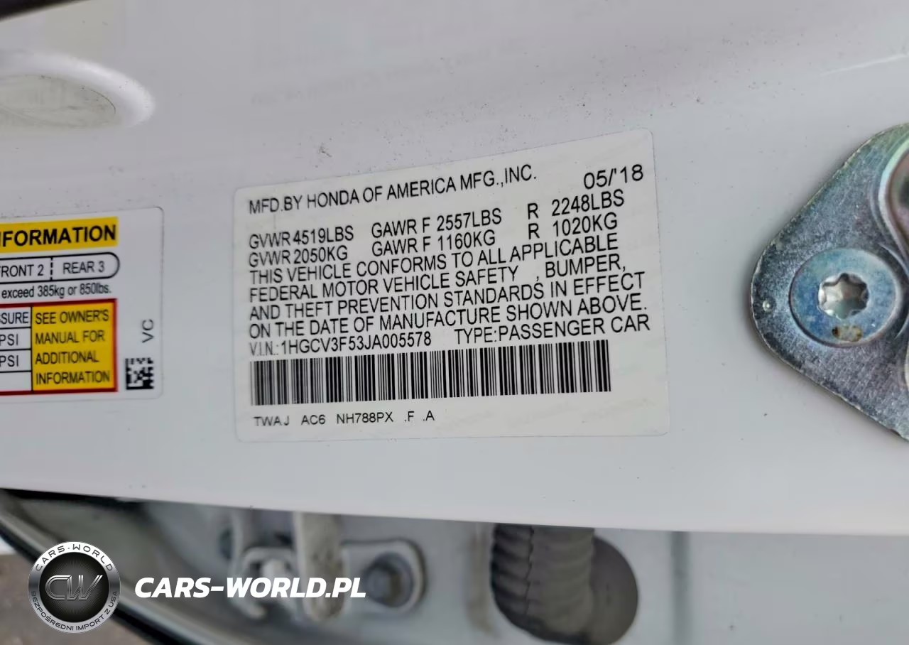 2018 Honda Accord Hybrid Exl VIN:1HGCV3F53JA005578 - 12