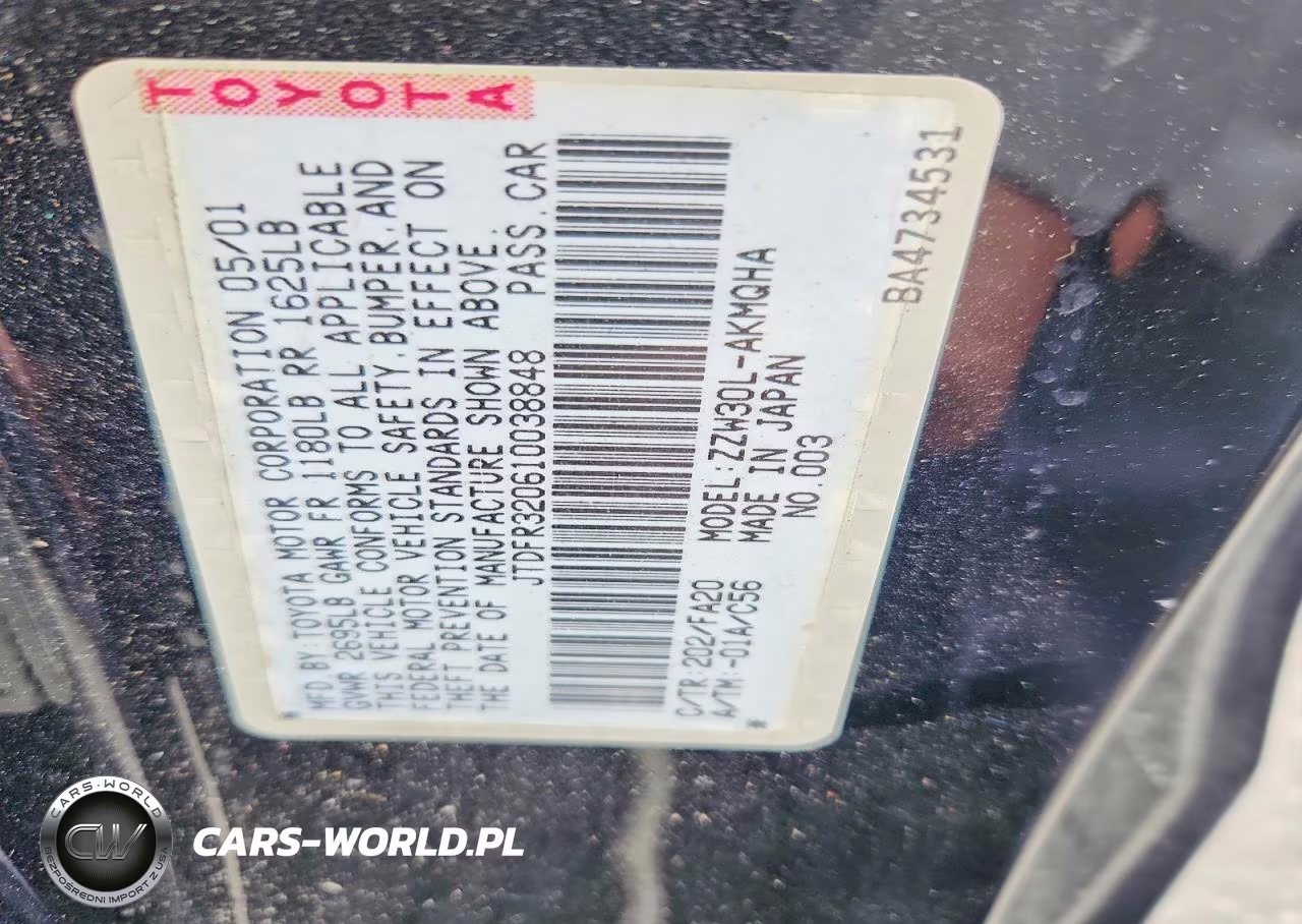 2001 Toyota Mr2 Spyder VIN:JTDFR320610038848 - 13