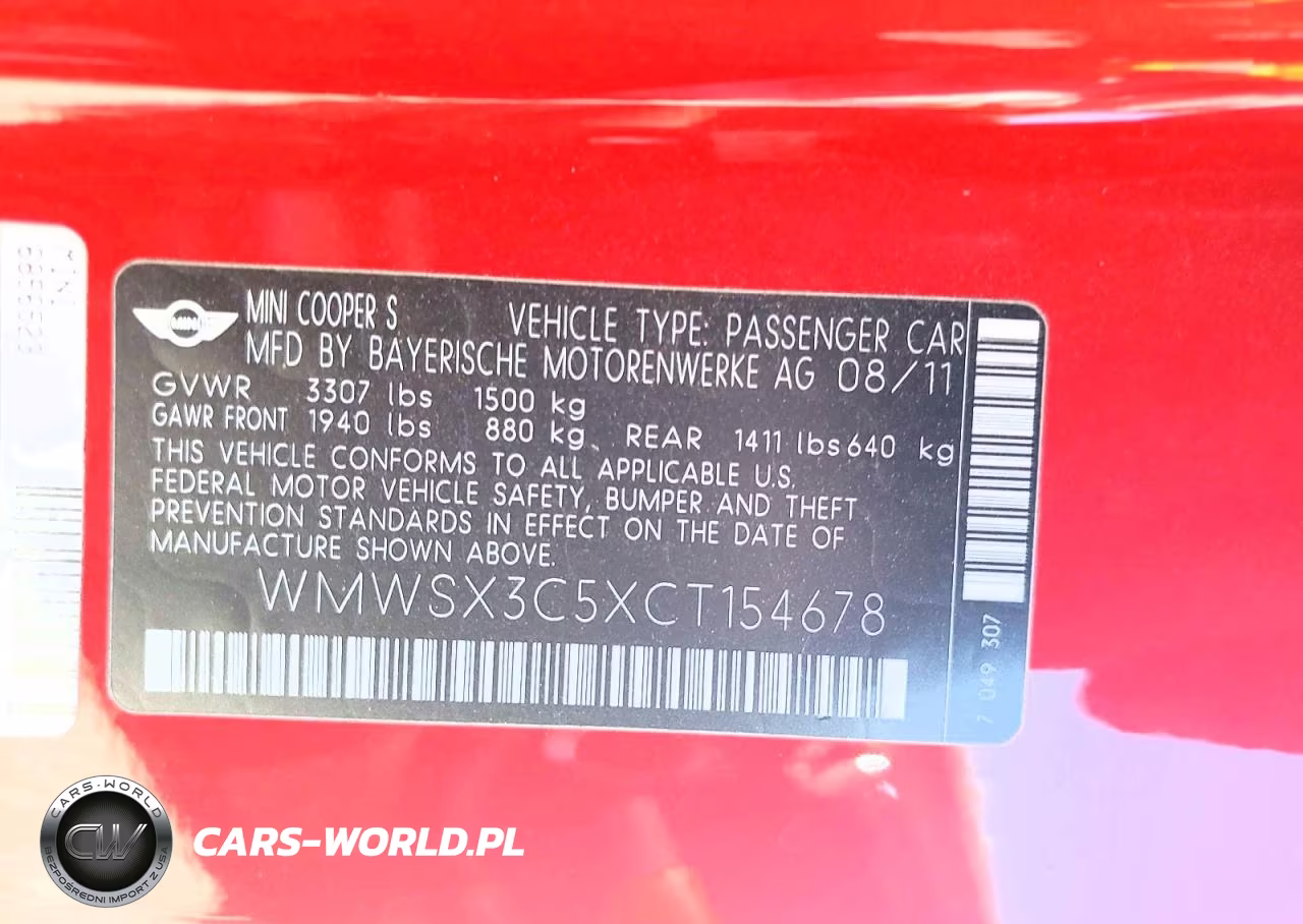 2012 Mini Cooper Coupe S VIN:WMWSX3C5XCT154678 - 13