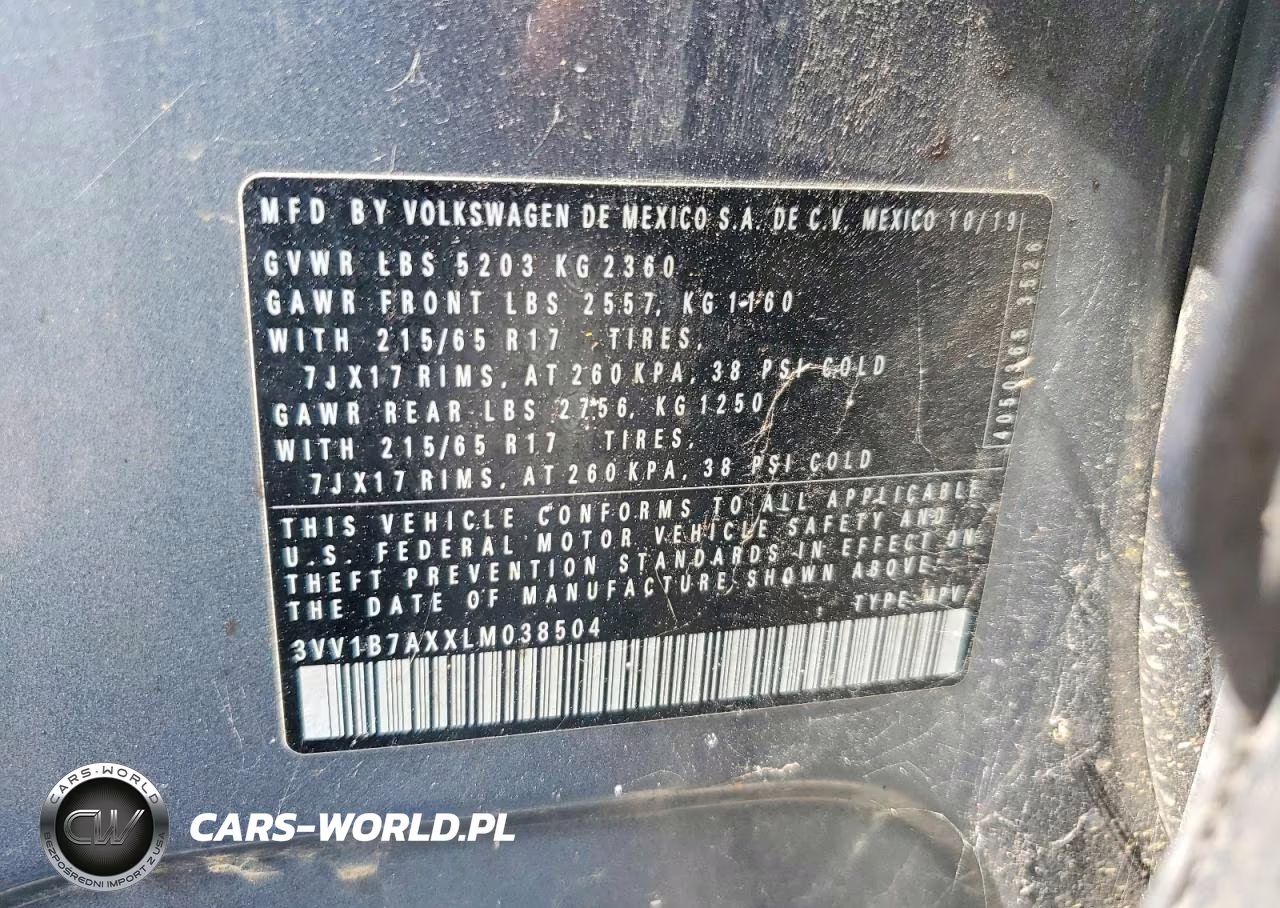 2020 Volkswagen Tiguan 2.0T S VIN:3VV1B7AXXLM038504 - 12