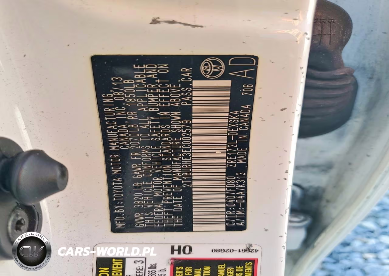 2014 Toyota Corolla S Plus VIN:2T1BURHE3EC002579 - 12