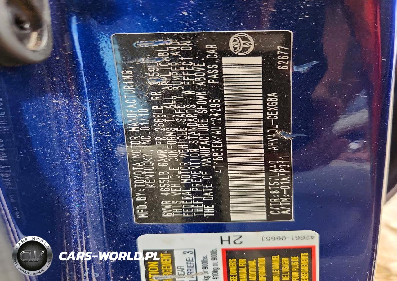 2010 Toyota Camry Hybrid VIN:4T1BB3EK1AU124296 - 12