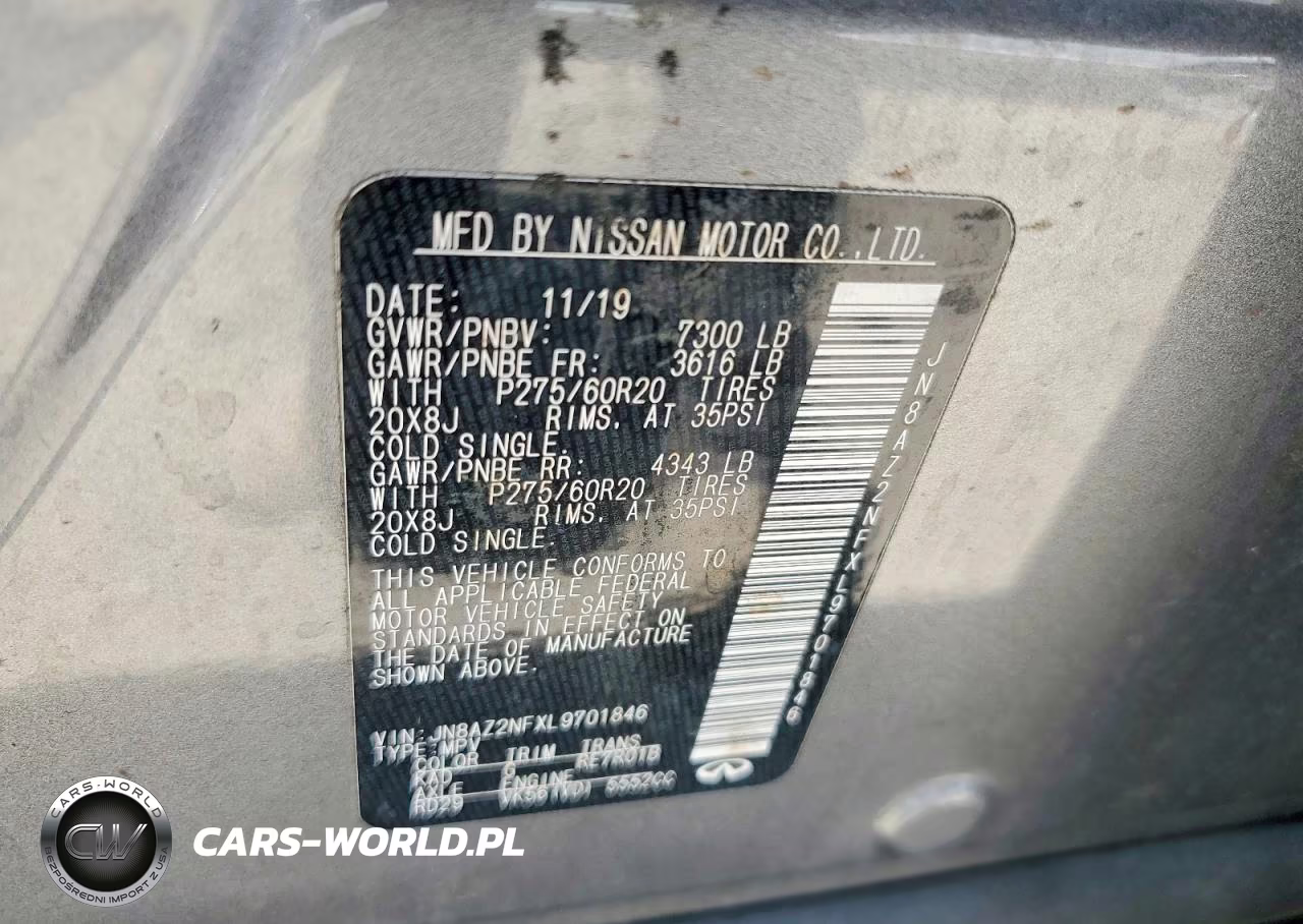 2020 Infiniti Qx80 Luxe VIN:JN8AZ2NFXL9701846 - 14