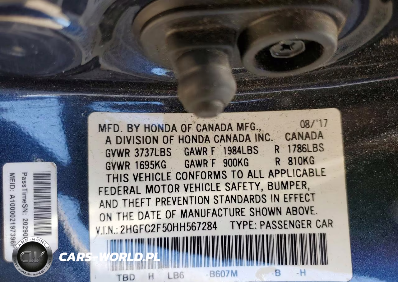 2017 Honda Civic Lx VIN:2HGFC2F50HH567284 - 12