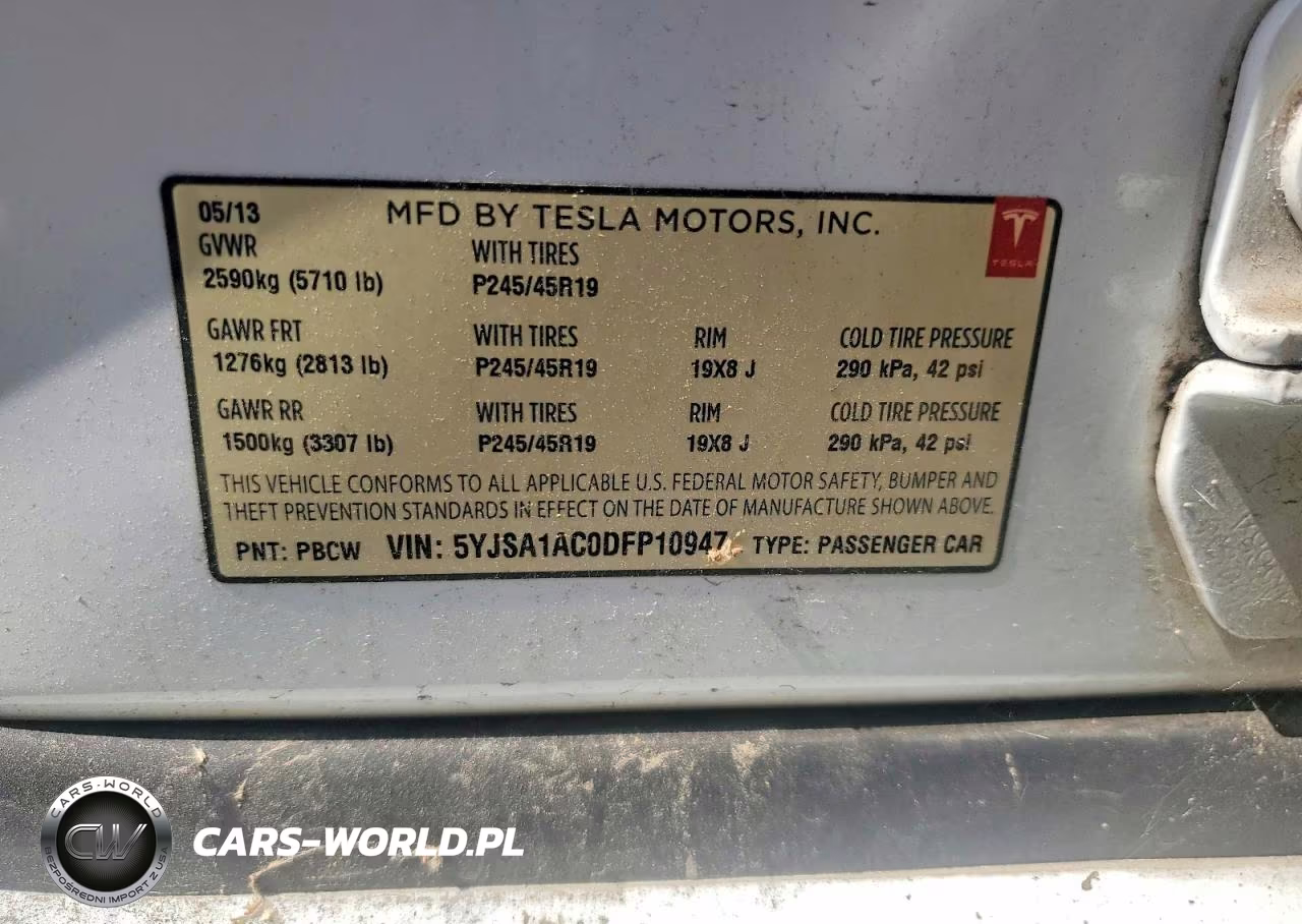 2013 Tesla Model S VIN:5YJSA1AC0DFP10947 - 12