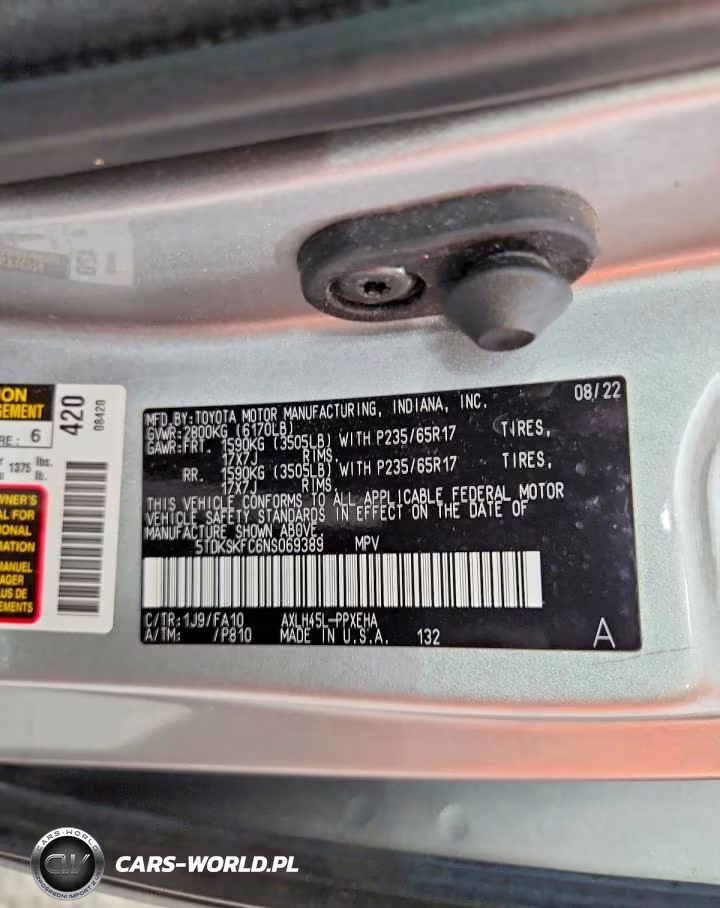 2022 Toyota Sienna Le VIN:5TDKSKFC6NS069389 - 13