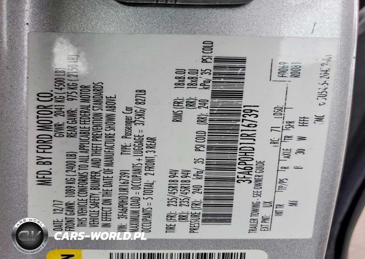 2018 Ford Fusion Se VIN:3FA6P0HD1JR167391 - 12