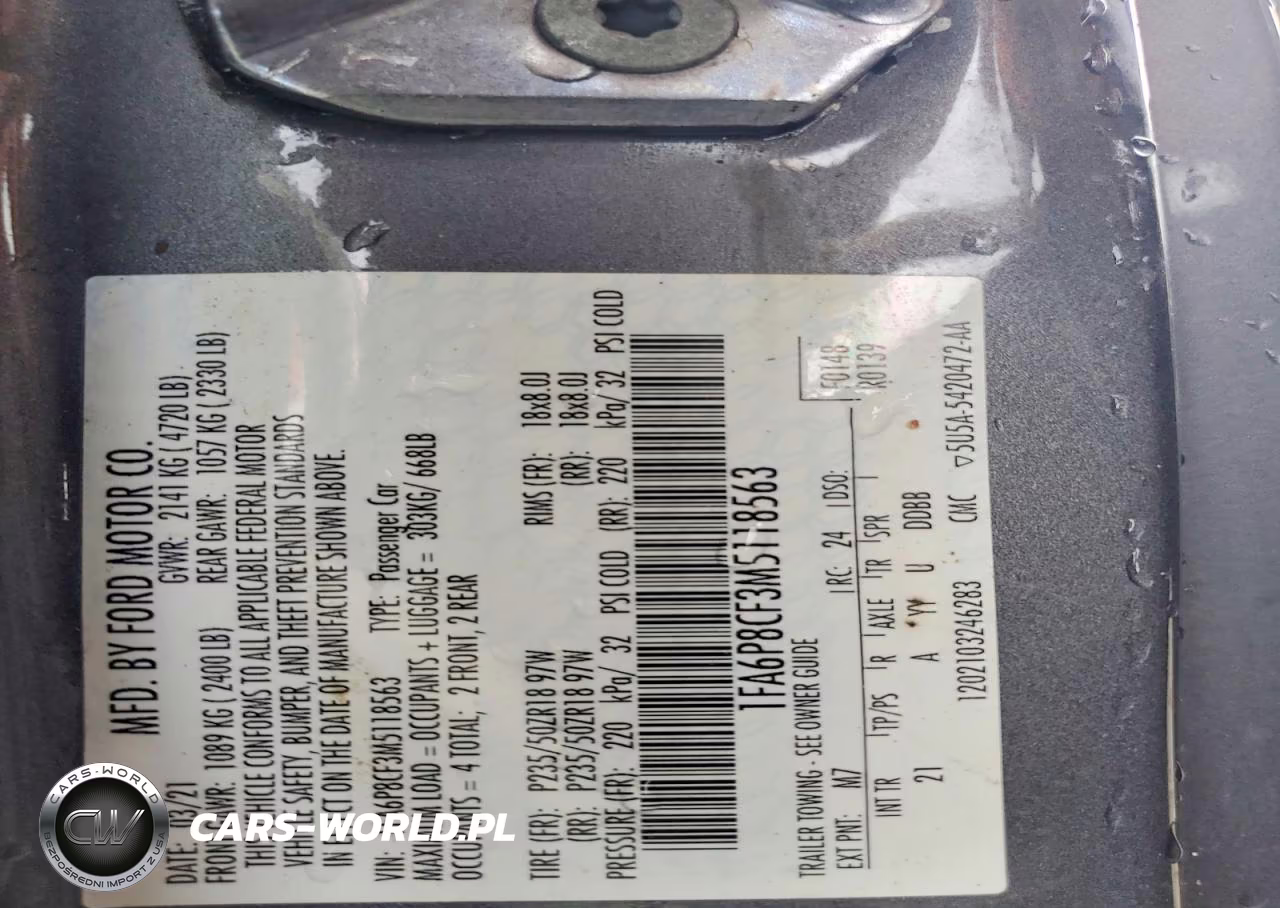 2021 Ford Mustang Gt VIN:1FA6P8CF3M5118563 - 14