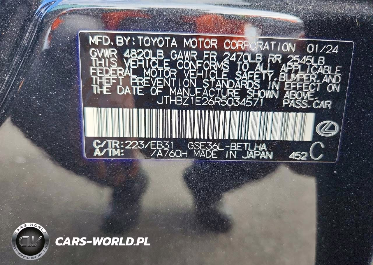 2024 Lexus Is 350 F Sport Design VIN:JTHBZ1E26R5034571 - 12
