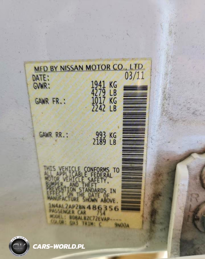 2011 Nissan Altima 2.5 VIN:1N4AL2AP2BN486356 - 12