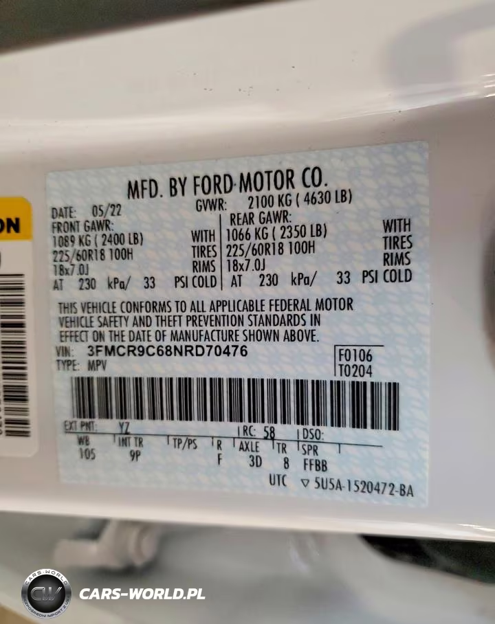 2022 Ford Bronco Sport Outer Banks VIN:3FMCR9C68NRD70476 - 14