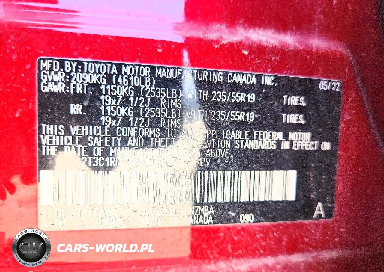 2022 Toyota Rav4 Xle Premium VIN:2T3C1RFV9NW203683 - 12